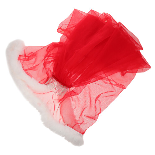 2Pcs Red Wedding Veils Short Double Layer Tulle Veil for Brides 2