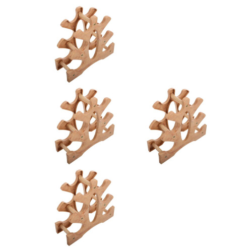 4Pcs Durable Brown Plastic Dumbbell Rack Weight Storage Stand for Gym 2
