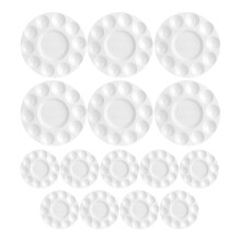 45Pcs White Watercolor Pigment Trays Multi-Grid Color Fixing Plates