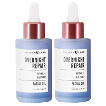Valjean Labs Olio Viso Riparatore Notturno | Retinolo e Blue Tansy | Uniforma il Tono della Pelle, Calma e Lenisce il Rossore | Vegan