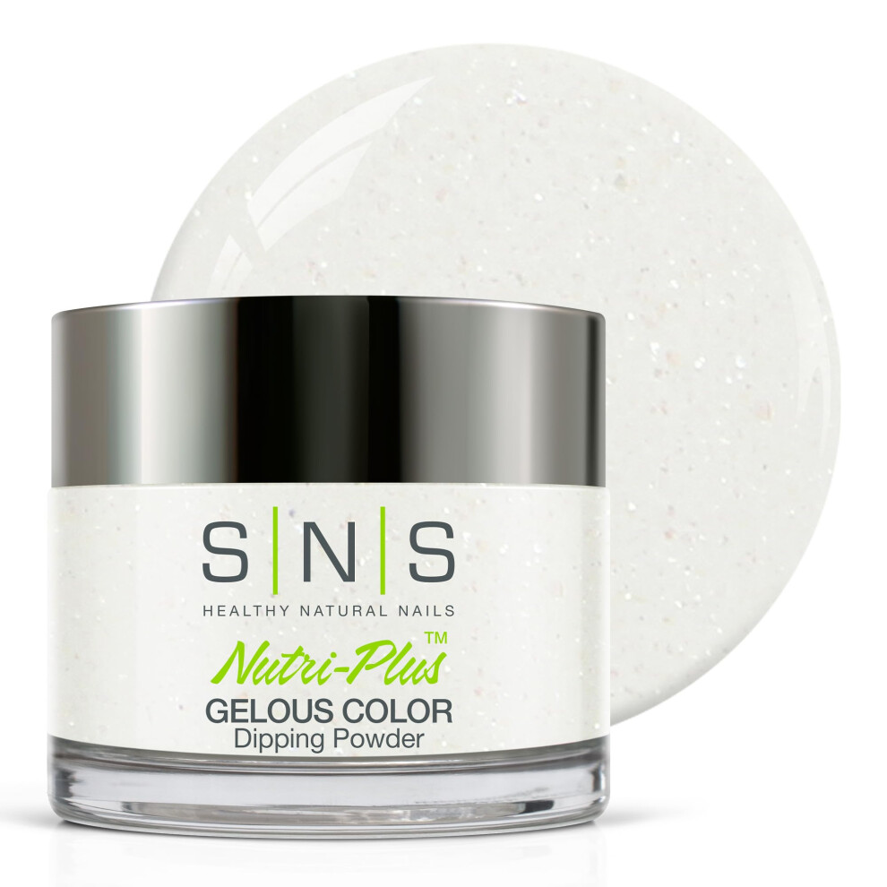 Sns Healthy Natural White Sns Nail Dip Powder, Gelous Color Dipping Powder - Ghost Of Calistoga (White/Pastel, Shimmer) - Long-Lasting Dip Nail Color Lasts 14 Days - Low-Odor &