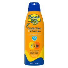 Banana Boat Protection + Vitamins Sunscreen Spray SPF 30 | Moisturizing Sunscreen with Vitamin C & Niacinamide | Banana Boat Spray Sunscreen, Vitamin
