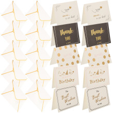 10Sets Mehrfarbige Karton Grußkarten Mit Goldprägung Für Feier & Dank