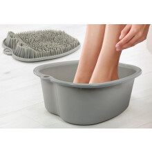 ZENVY Bañera de pies y set de estera exfoliante de silicona para relajación en casa