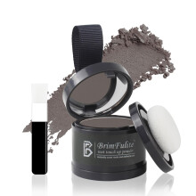 BRIMFULITE Hair Root Touch Up Powder, Quick Cover Gray Hairline Powder, Windproof & Sweatproof Root Cover Up Powder for Women Men with Compact Puff an