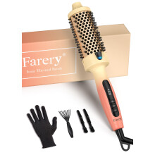 FARERY 1,77-Zoll Heizbürste - Keramische ionische runde Bürste für 90er Jahre Stil, Volumen, glattes Haar & Locken