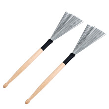 4Pièces Baguettes Batterie Bois Beige Solide Avec Brosse Acier