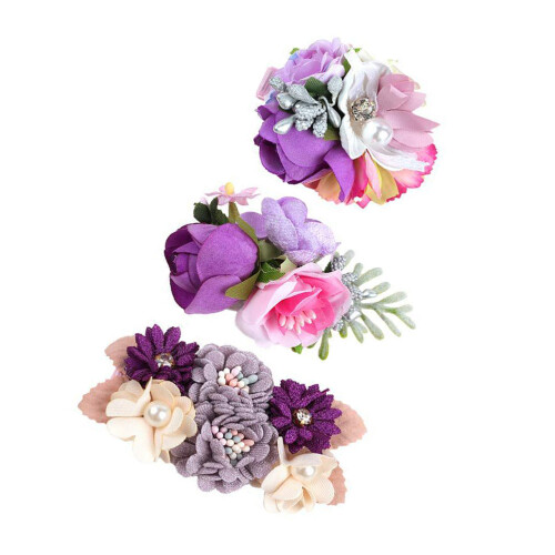 6Pièces Épingles Fleurs Violet Pour Maison