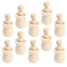20Pièces Poupées Bois Unies Non Finies Figurines Créatives DIY
