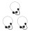 3Pièces Micro Casque Factice Noir Pour Costume Cosplay 6