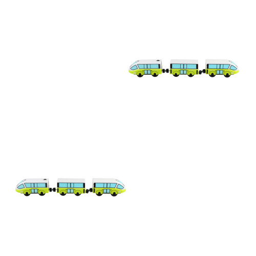 2Ensembles Jouet Train Alliage Vert Connectable Cadeau Enfants 2