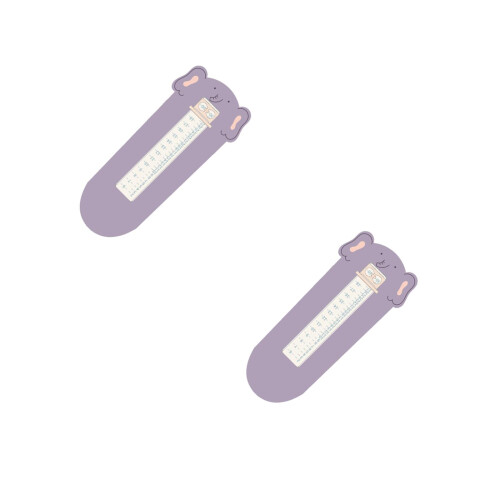 2Pièces Mesure Pied Bébé Violet Abs+tpr Règle Taille 2