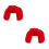 2Pcs Lightweight Inflatable U-Shape Neck Pillow Red for Camping Travel 2