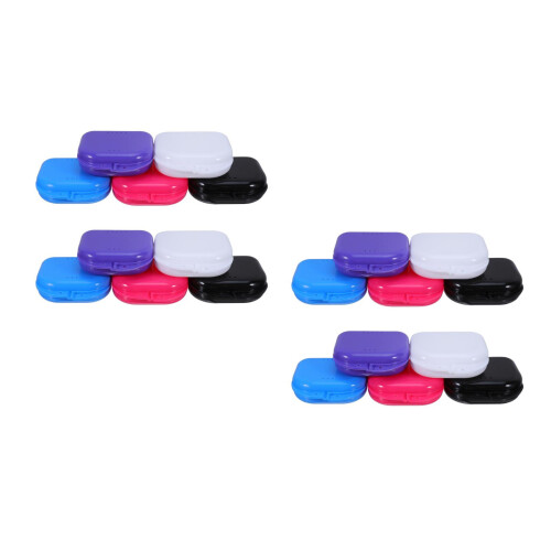 20Pcs Slim Orthodontic Denture Container Compact Assorted Color Box 2
