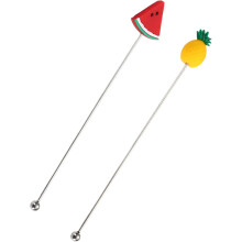 10Pcs Strong Stainless Steel Cocktail Stir Sticks Reusable for Home