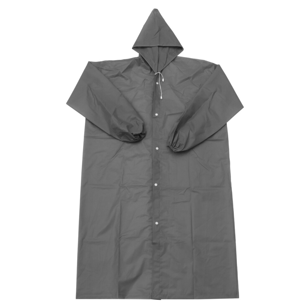 3Pcs Grey Adult Raincoat With Hood Waterproof Breathable Lightweight 3633977971492