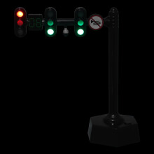 2Pcs Black Plastic Traffic Light Toy with Sound, Light for Kids Play