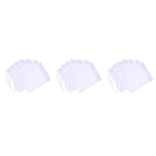300Pcs Non-Woven Drawstring Tea Bags White for Loose Leaf Tea Use 2