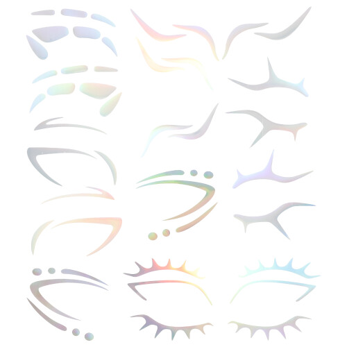 18Pcs Non-Permanent Face Tattoo Stickers Eye Shadow Eyebrow Decals