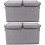 2Pcs Stackable Grey Storage Box with Handles Double Lids 5