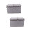 2Pcs Stackable Grey Storage Box with Handles Double Lids 7