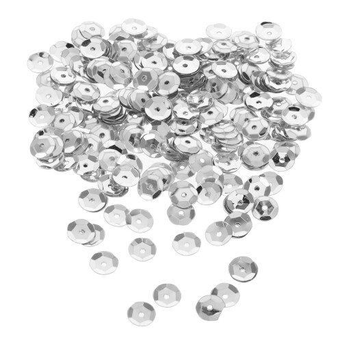 4000Pcs Silver PVC Round Sequins Loose Sparkling Craft Embroidery DIY 1