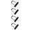 4Pcs Adjustable Strap Black PU Flute Carry Case for Storage 8