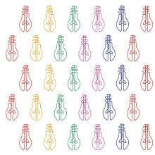 60Pcs Light Bulb Shape Paper Clips Colorful Note Clips for School Use