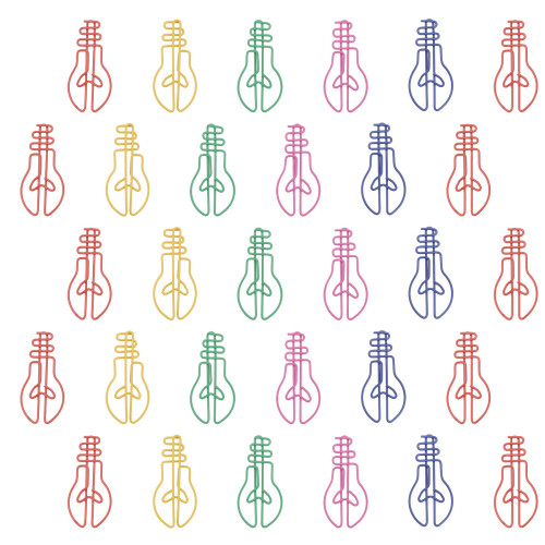 60Pcs Light Bulb Shape Paper Clips Colorful Note Clips for School Use