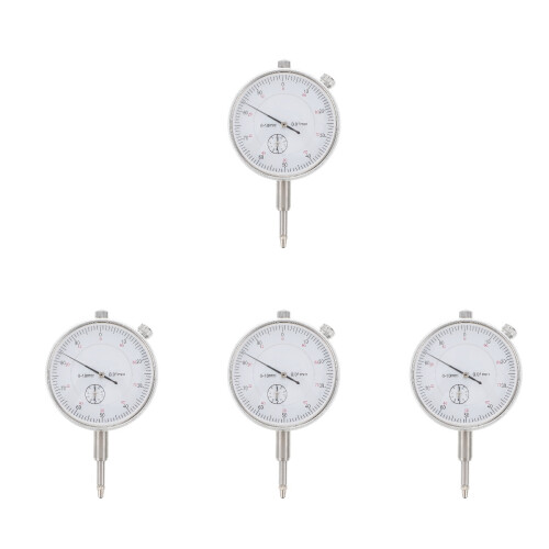 4Pcs Mechanical Dial Indicator Silver Stainless Steel Precision Gauge 2