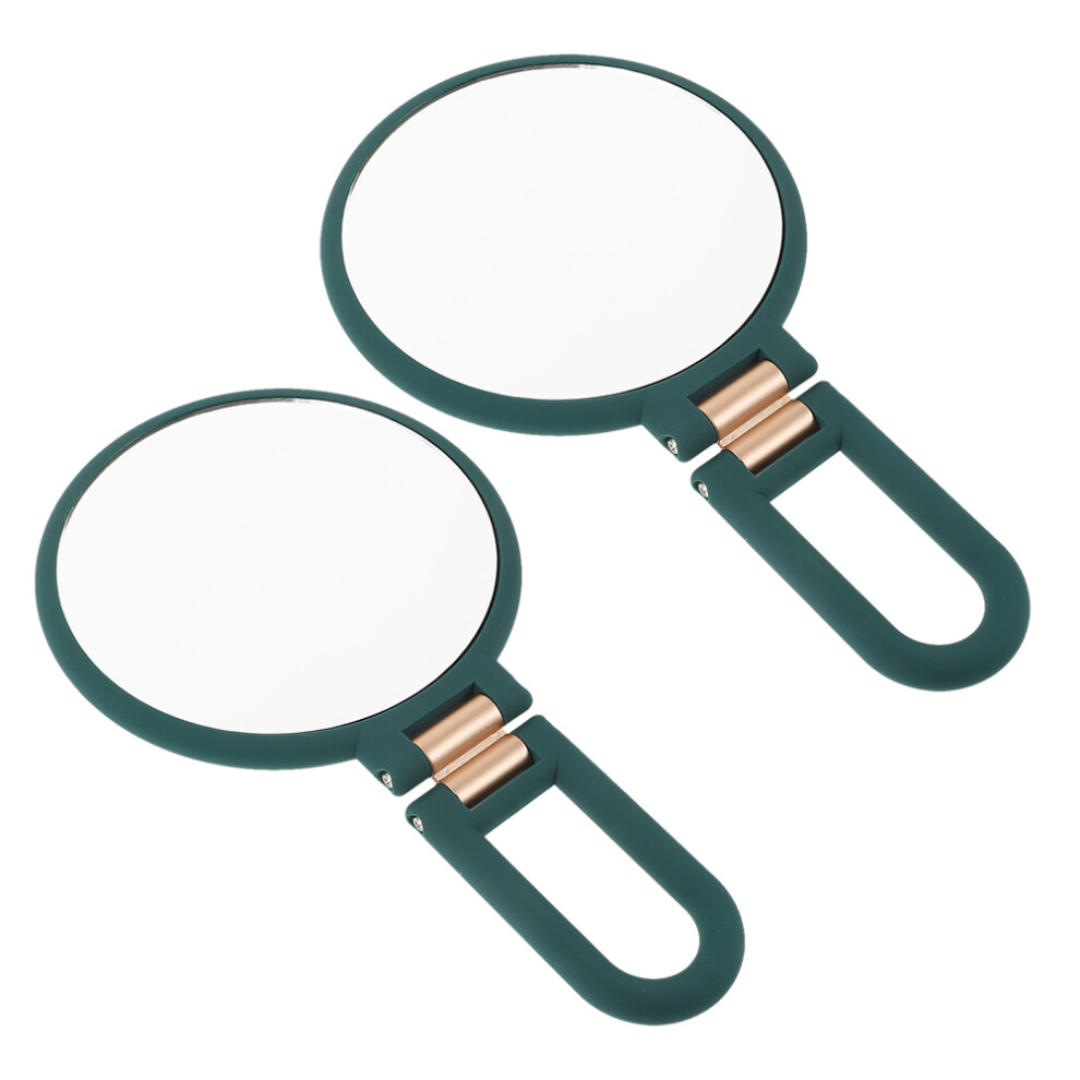 Ohphcall 8Pcs Handheld Magnifying Mirror Dark Green Abs Foldable For Camping