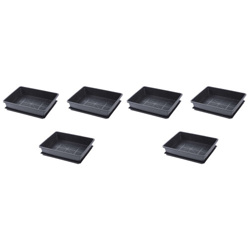 6Sets Breathable Black Plastic Propagation Trays Nursery Pots Set 2