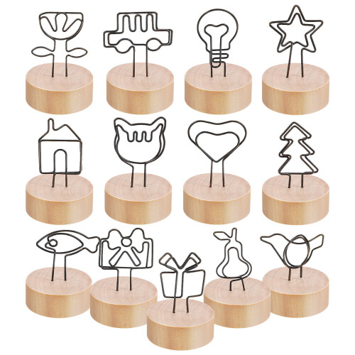 39Pcs Versatile Wooden Photo Holders with Clips Assorted Colors