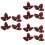 12Pcs Red Simulation Fish Spawning Leaves Plastic Aquarium Landscape 7