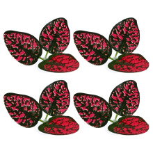 12Pcs Red Simulation Fish Spawning Leaves Plastic Aquarium Landscape