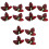 12Pcs Red Simulation Fish Spawning Leaves Plastic Aquarium Landscape 4