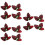 12Pcs Red Simulation Fish Spawning Leaves Plastic Aquarium Landscape 8