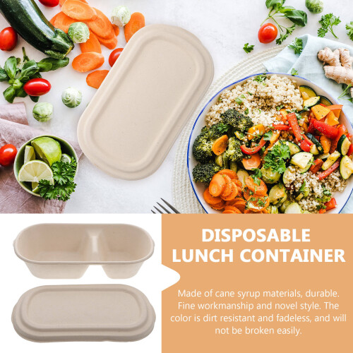 25Sets Beige Food Storage Holders Eco-Friendly Divided Containers 2