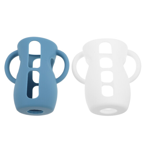6Pcs Silicone Baby Bottle Sleeve Protector with Handle for Nursery Use 2
