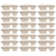 25Sets Beige Food Storage Holders Eco-Friendly Divided Containers