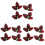 12Pcs Red Simulation Fish Spawning Leaves Plastic Aquarium Landscape 3