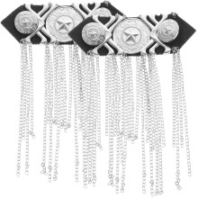 6St Punk Schouder Epauletten Met Metalen Kwasten Voor Kledingdecor