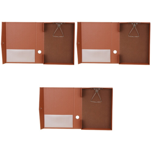3Pcs Brown PU File Clipboards Lightweight A4 Paper Holders for Work 2