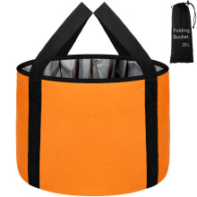 JSVSLTD Voetbad Bak 20L Opvouwbare Emmer, Portable Voet Soak Tub voor Buiten, Camping, Vissen (Oranje)