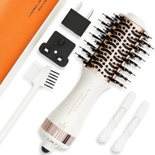 Spazzola per Capelli 4-in-1 da Viaggio, Asciugacapelli Dual Voltage Portatile, 2 Pollici