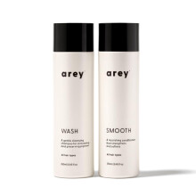 Arey Shower Duo | Wasch Shampoo und Glättungsconditioner | Verzögert und reduziert Graue Haare