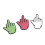 6PCS Funny Middle Finger Suction Cup Decal Multicolor for Phone Tablet 10