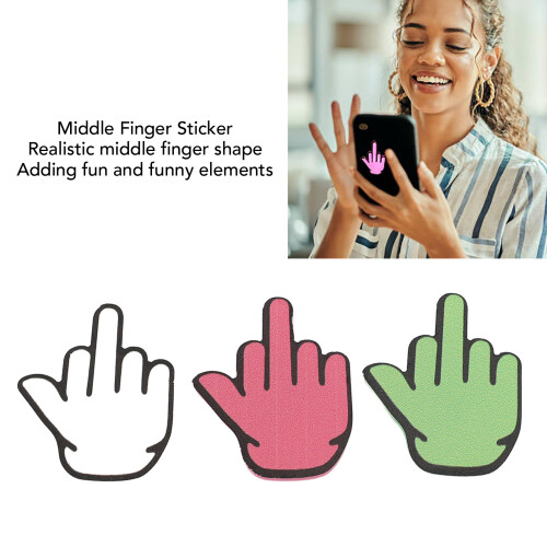 6PCS Funny Middle Finger Suction Cup Decal Multicolor for Phone Tablet 2