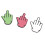 6PCS Funny Middle Finger Suction Cup Decal Multicolor for Phone Tablet 9