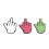 6PCS Funny Middle Finger Suction Cup Decal Multicolor for Phone Tablet 14